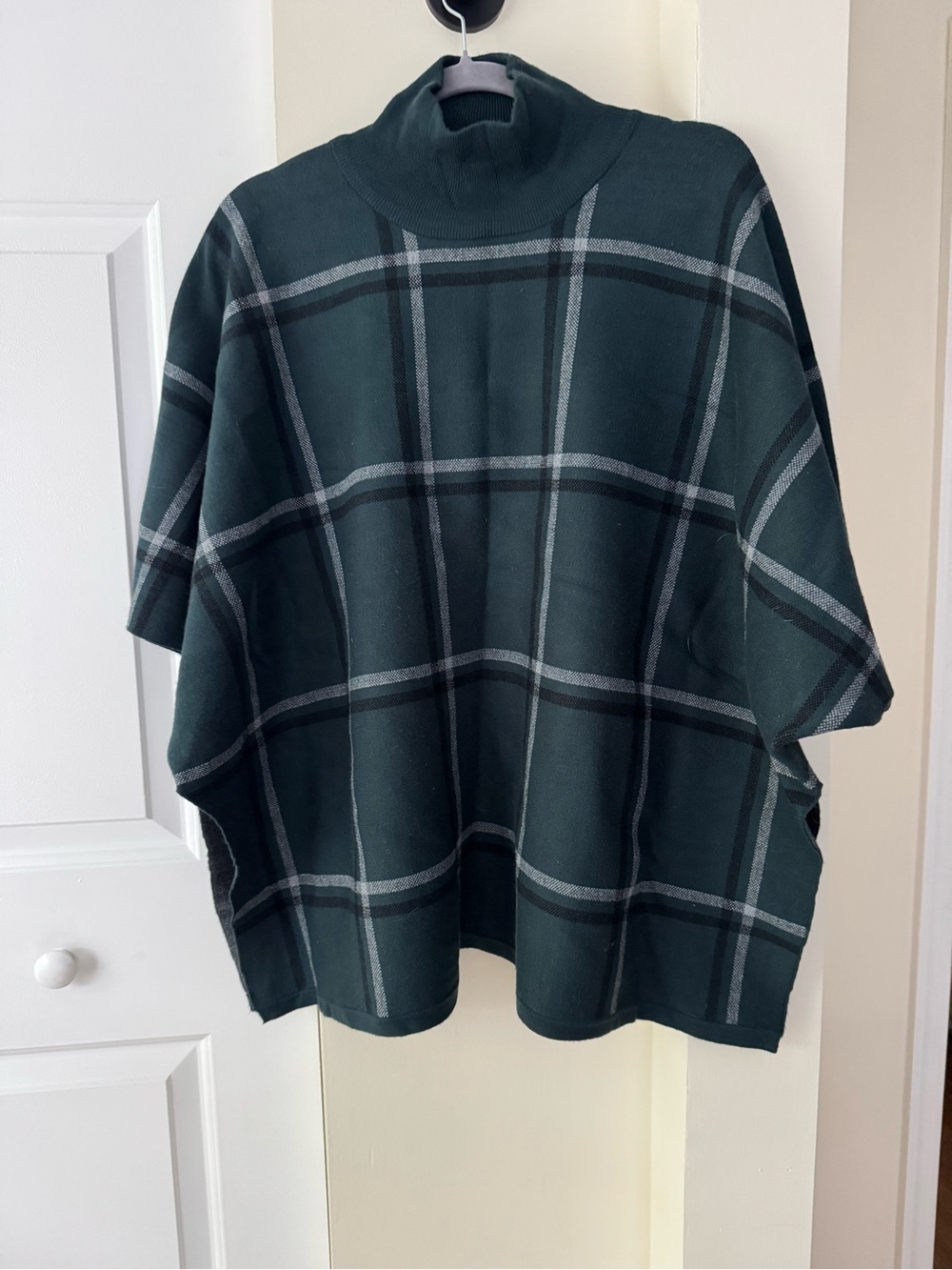 Max Studio Dark Teal Ribbed Poncho - never worn!